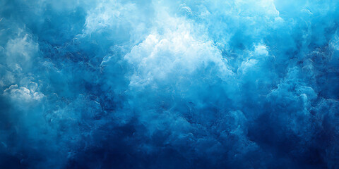 Fototapeta premium Abstract blue cloudscape background with swirling mist and soft light emanating from the center creating depth