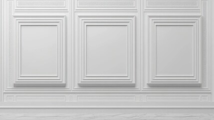 Elegant white paneled wall