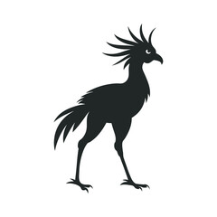 Secretary Bird Stomping Forward Silhouette Hunting