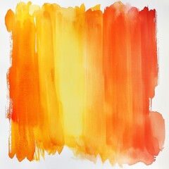 Realistic Yellow and Orange Watercolor Background with Dry and Wet Brush Strokes