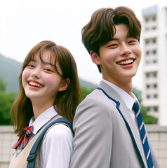 two students in school -Generative AI