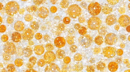 Vibrant citrus medley: A textured mosaic of sliced oranges and sparkling dots