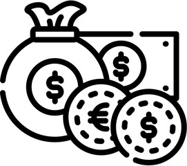 SEO And Marketing icons. Dollar, Customer Service, Analytics and Worldwide line icon. Vector illustration. Editable stroke. stock illustration