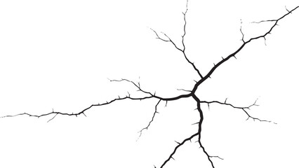 Sketch crack texture. Ground cracks, breaks on land surface from earthquake. old wall background crack vector.	

