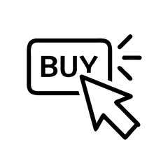 click buy Icon isolated on white