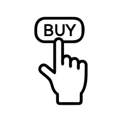 click buy Icon isolated on white
