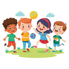 kids playing vector