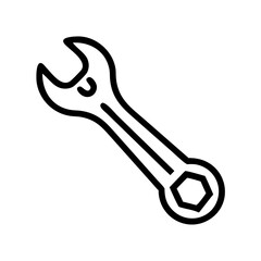 Wrench Icon isolated on white