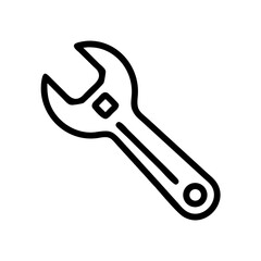 Wrench Icon isolated on white