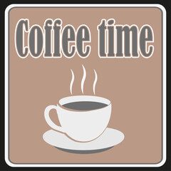  Coffee time, time for a break with a cup of hot black coffee. 