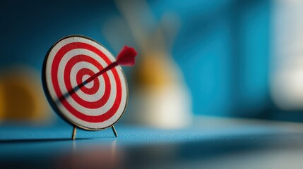Red and White Dartboard Target Achieved Success Goal Business Concept