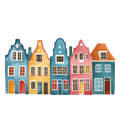 Fototapeta premium vector illustration of houses watercolor Illustration clipart
