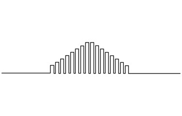 Continuous line drawing of increasing arrow up sign symbol, Growing graph in continuous one line drawing style line art business chart icon vector illustration.