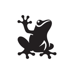frog vector silhouette clip art logo illustration