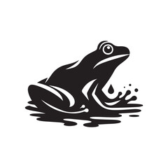 frog vector silhouette clip art logo illustration