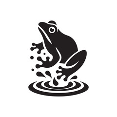 frog vector silhouette clip art logo illustration
