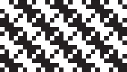 Seamless geometric pattern with black and grey pixel step design
