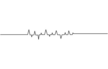 Sound wave continuous single line drawing. Vector illustration, One line drawing of sound wave. Continuous linear sketch .Doodle vector illustration, red and blue waving line.