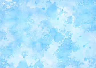 Obraz premium 水色の水彩背景 