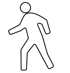 Cute cartoon hand drawn vector Walking man icon.