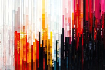 Abstract vertical stripes, vibrant colors