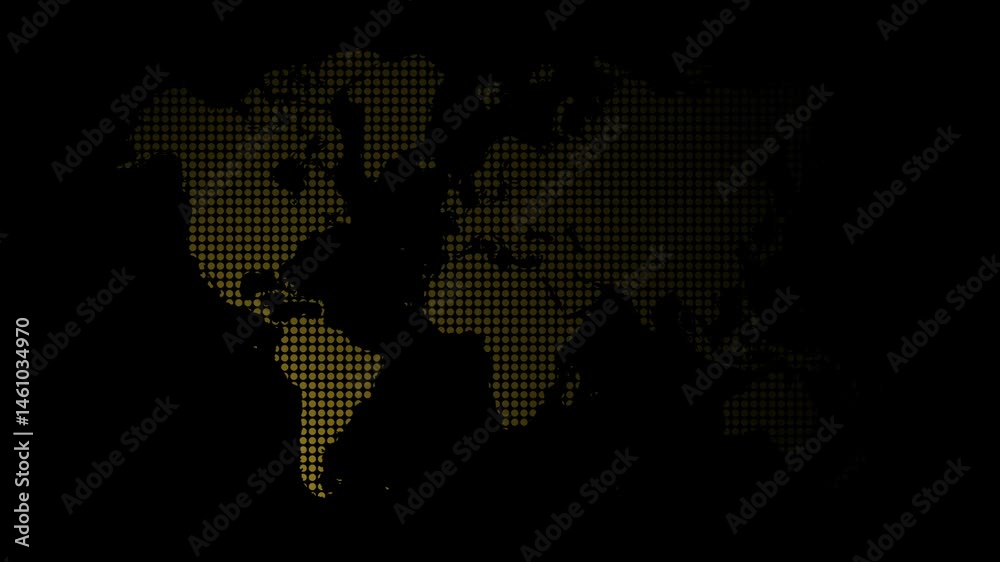 Poster Gold and black elegant world map, smooth light up gradient transition elegant globe business presentation template design
