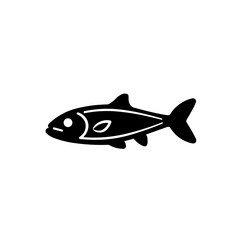 Simple fish salmon black flat icon