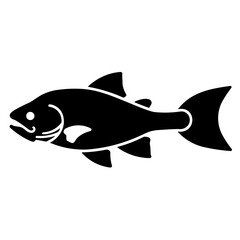 Simple fish salmon black flat icon