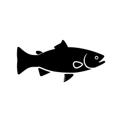 Simple fish salmon black flat icon