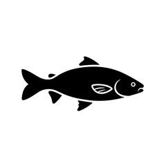 Simple fish salmon black flat icon