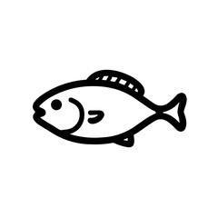 Simple fish salmon black flat icon