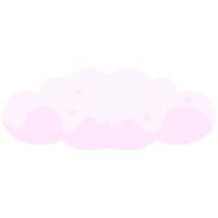 A soft pink cloud with scattered yellow and pink stars, designed in a dreamy, pastel style for creative and sky-themed projects.