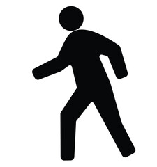Cute cartoon hand drawn vector Walking man icon silhouette.