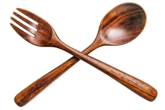 Wooden spoon and fork cross