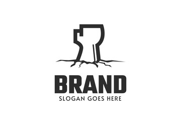 A fist from the ground logo design