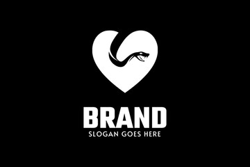 Love and snake logo design