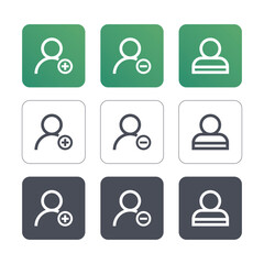 People icon collection Button set. Vector icon illustration