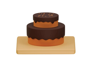 birthday cake icon 3d illustration render