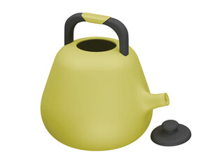 tea kettle icon 3d illustration render