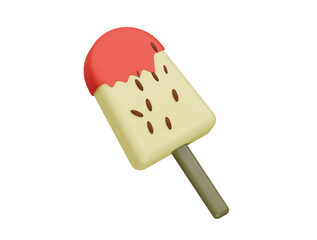 ice cream bar icon 3d illustration render
