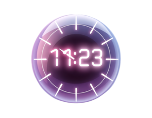 Futuristic Digital Clock Displaying the Time 1723