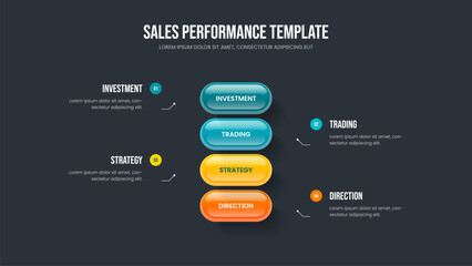 Obraz premium Sales Report 4 Option Infographic Frame Layout. Marketing Proposal Four Step Diagram Presentation Template. Enterprise Plan Slideshow Design Vector Illustration.