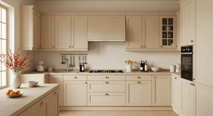 Elegant Kitchen Design With Neutral Color Palette And Contemporary Elements