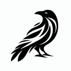 Obraz premium Stylized raven on white background