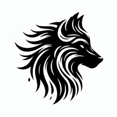 Fototapeta premium Wolf head in profile on white background