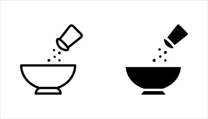Salt and pepper icons set. Spice icon symbol in line style. vector illustration on white background