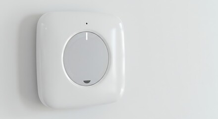 White thermostat smart home temperature control modern design wall mounted climate control system device 100 on transparent background