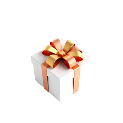 Obraz premium Elegant Gift Box with Gold Ribbon and Bow