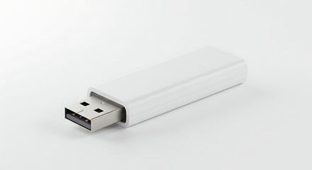 White usb drive flash memory stick storage device data transfer portable technology computer accessory on transparent background