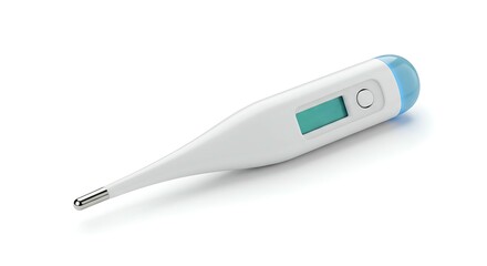 Digital thermometer temperature check fever medical health care illness sick measurement tool equipment on transparent background